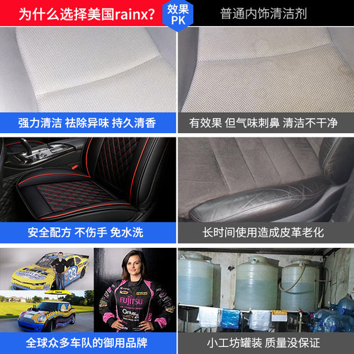 美国rain-x汽车多功能泡沫清洁洗车液皮革顶棚内饰清洗剂去污神器 - 图0