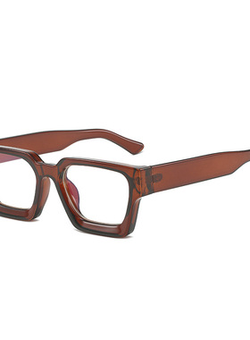 2023方框厚边眼镜框 欧美时尚ins眼镜 跨境复古潮流防蓝光平光镜