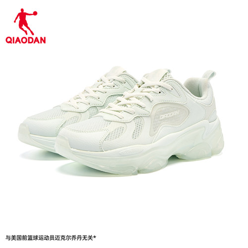 商场同款乔丹休闲鞋女2025冬季软底网面透气运动鞋厚底增高老爹鞋 - 图0