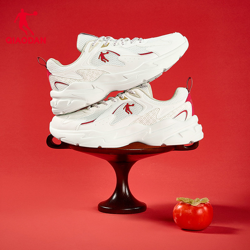 乔丹新年款红色休闲鞋男运动鞋2026春季新款网面透气老爹鞋男鞋子,淘宝优惠券,粉丝福利购,淘宝优惠卷