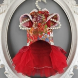 Частная рука для домашних животных -Сделано гексагональное цветочное питомец Cheongsam Teddy Mear Beauty Cat Dog Dog Одежда Осенняя и зимняя тепло