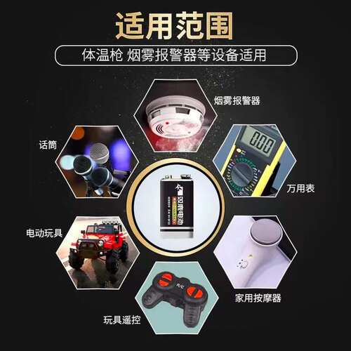 双鹿电池9V碳性方块九伏万用表6F22叠层方形儿童玩具遥控器烟雾报警万能无线话筒麦克风干电池家用按摩器 - 图2