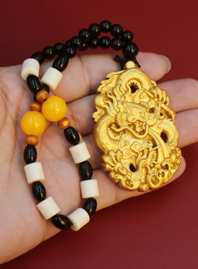 黄铜龙牌手把件随身盘玩创意文玩铜摆件吉祥汽车挂件镇宅龙吊坠