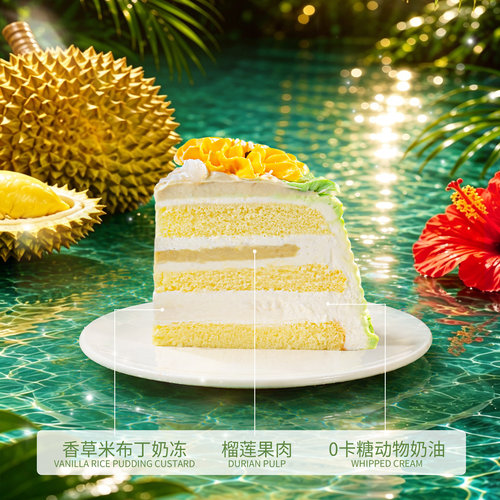 法乐希榴莲米布丁动物奶油生日蛋糕上海广州深圳北京南京同城配送 - 图1