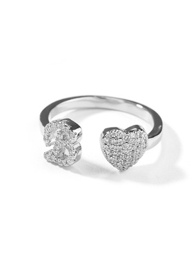 Customized ring 简约个性26个英文字母戒指开口可调节轻奢小众