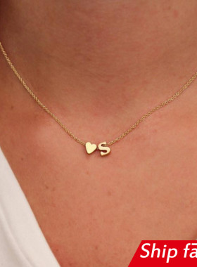 fashion jewelry necklace letter short women chain heart
