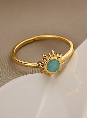 新款猫眼石亚马逊黄铜女