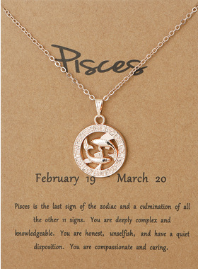 twelve constellation necklace pendant jewelry 星座项链
