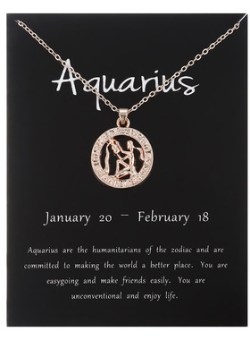 round stereoscopic pendant necklace 十二星座圆形立体吊坠项链