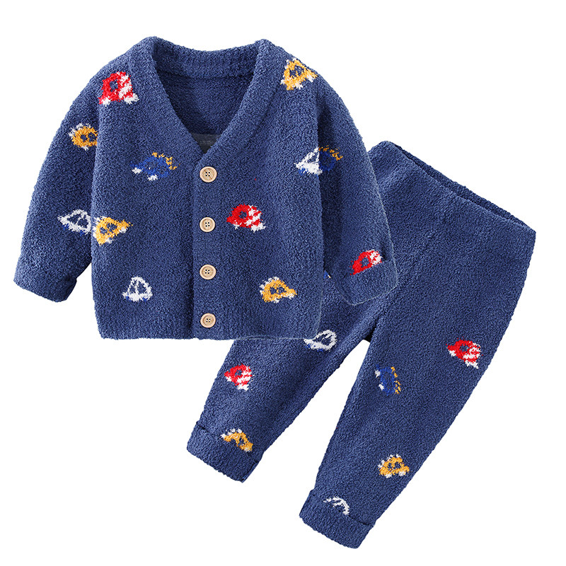 男童半边绒保暖睡衣睡裤冬季新款儿童软绵绵家居服开衫加厚5627,淘宝优惠券,粉丝福利购,淘宝优惠卷