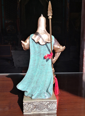 精品彩绘关公二爷武财神包邮铜像