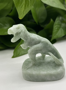 精品天然火焰石鲁山玉雕刻霸王龙