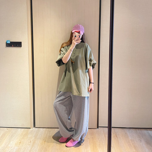 KOGIRL韩系东大门风Oversize落肩廓形极简出街圆领宽松T恤上衣女 - 图2