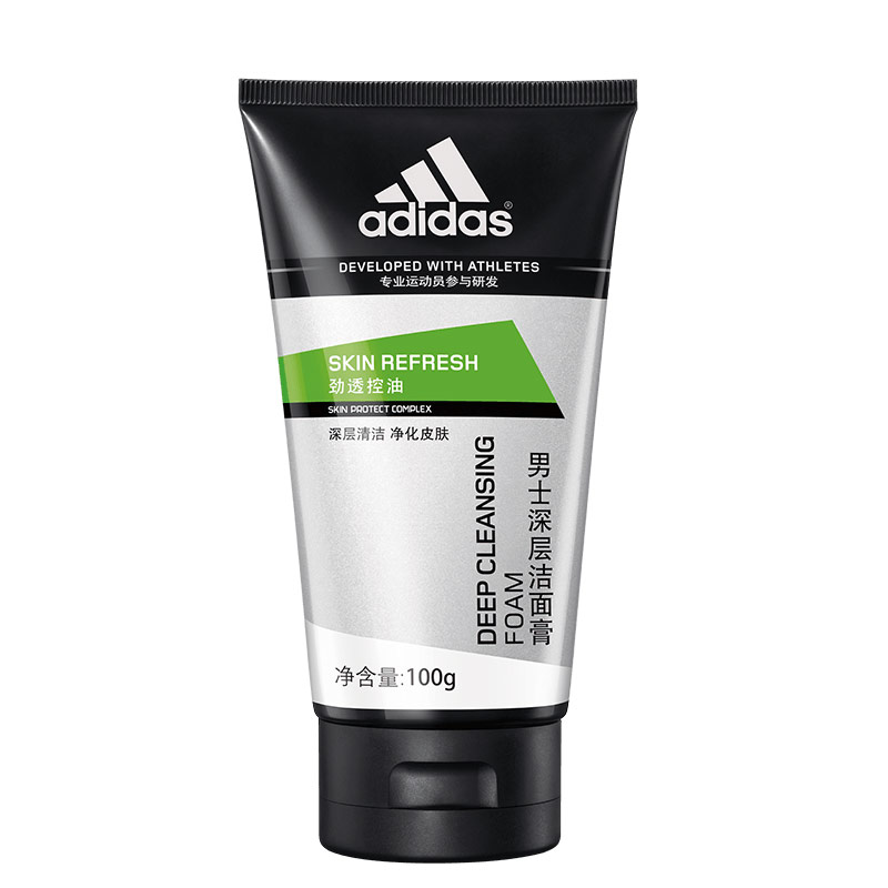 阿迪达斯洗护旗舰店adidas阿迪达斯洗面奶男士护肤学生去黑头控油深层清洁洁面膏100g3
