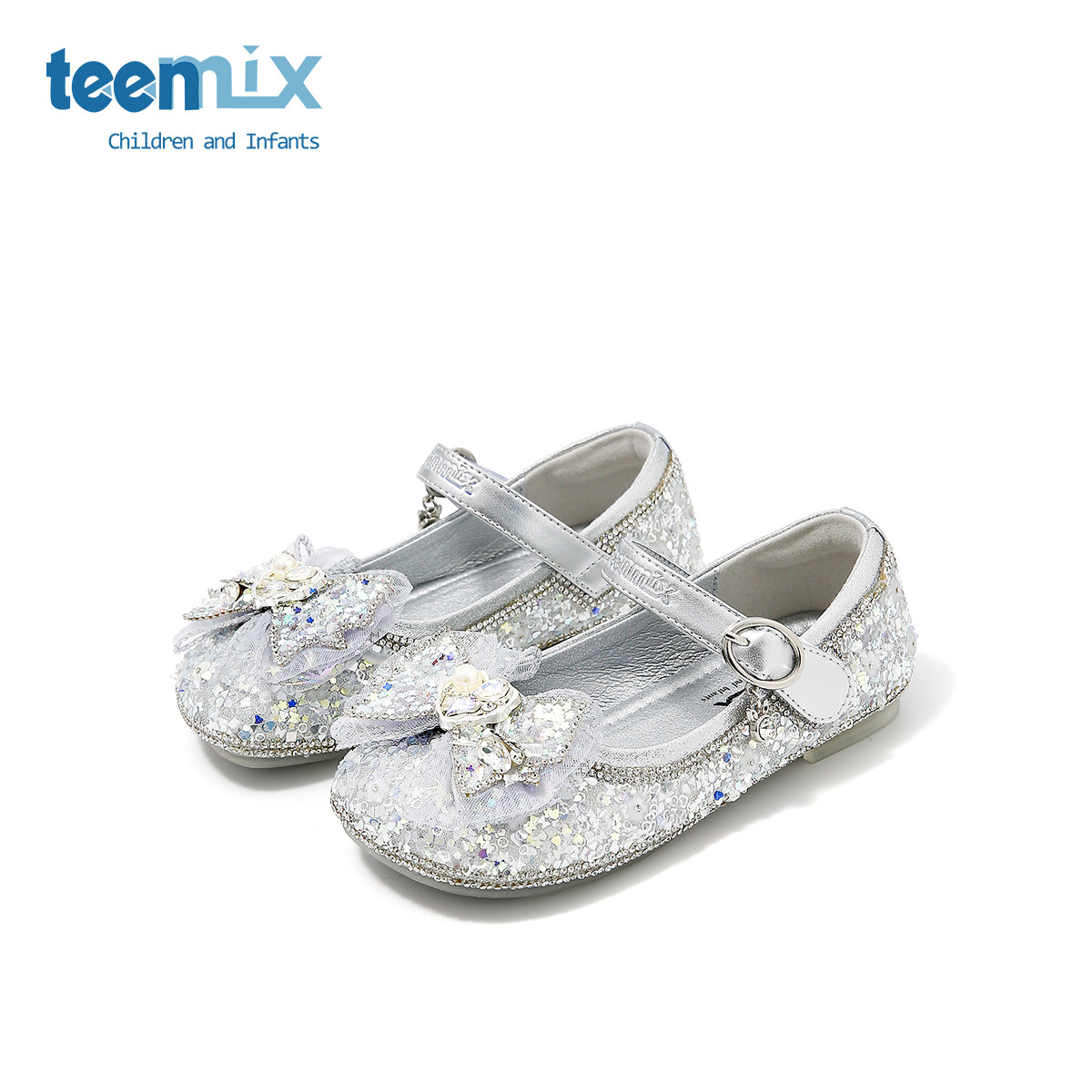 teenmix童鞋女童公主鞋2025新款亮钻水晶鞋精致优雅烫钻软底鞋子,淘宝优惠券,粉丝福利购,淘宝优惠卷