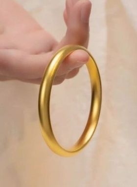 2025春夏新款泥鳅背手镯素圈素面加宽7mm闭口实心镯子简约大方