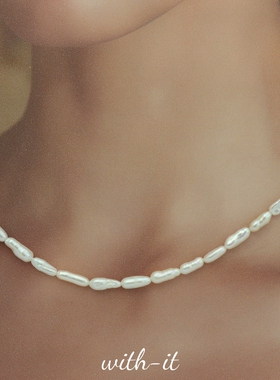 with it淡水珍珠项链彩色粉色黑色迷你男女同款叠戴珠串经典款111