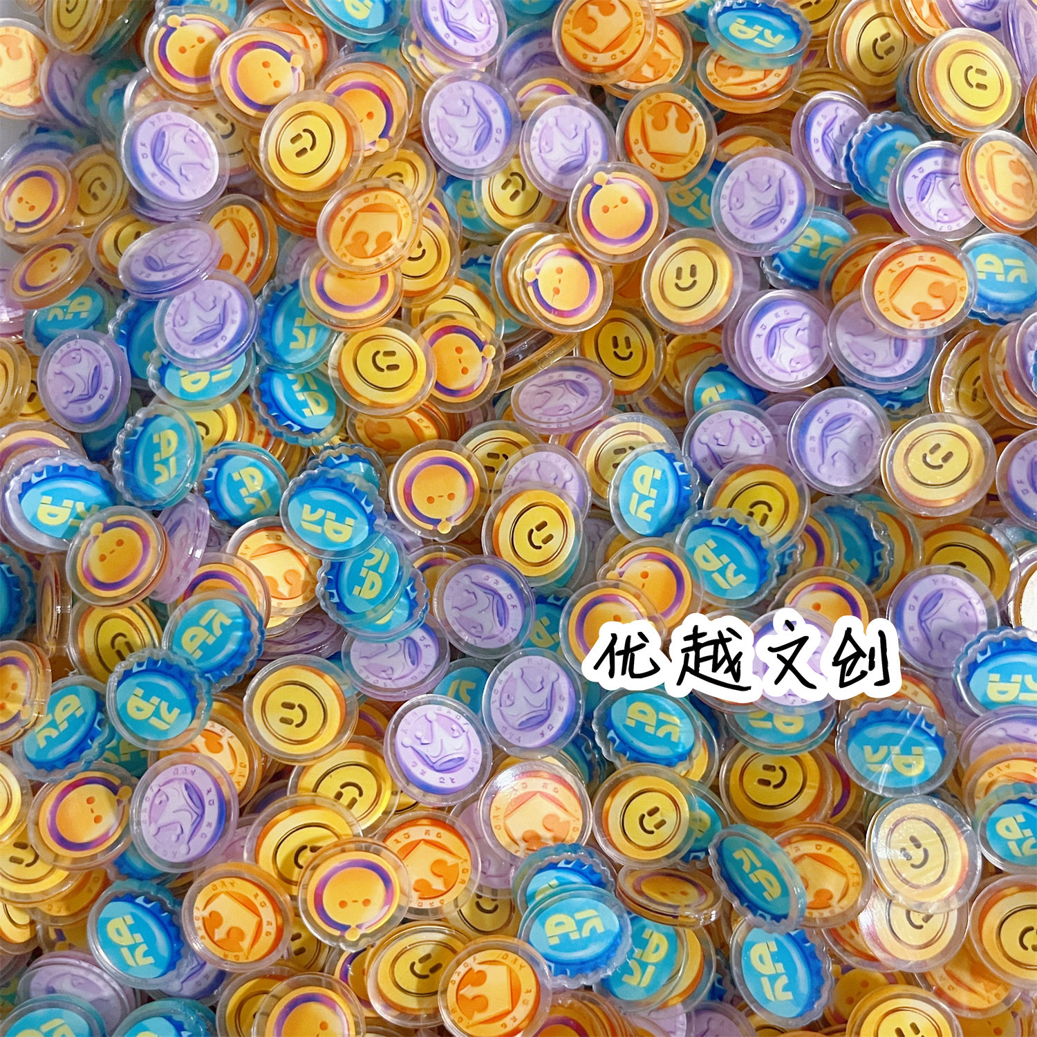 ‌蛋仔派对蛋币2cm蛋仔派对周边蛋币彩虹币许愿币瓶盖金币亚克力片片diy礼物配件