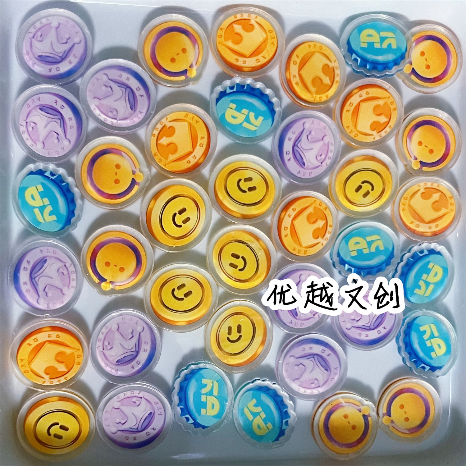 ‌蛋仔派对蛋币2cm蛋仔派对周边蛋币彩虹币许愿币瓶盖金币亚克力片片diy礼物配件