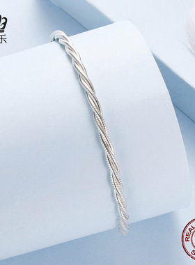 美汝仙 原创缠绕基础手链手环s925纯银百搭流行饰品配件手镯女