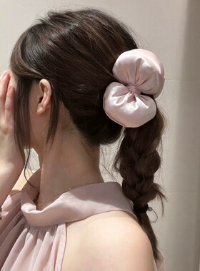 韩国东大门充棉缎面蝴蝶结后脑勺竖夹马尾夹向下香蕉夹头饰发饰女