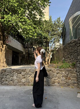 肌理感韩国东大门新款独特褶纹理大肠发圈绸缎丸子头扎头绳发绳女