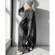 Slouchy ລ້າງ patchwork ຕັດ jeans ຂາຊື່