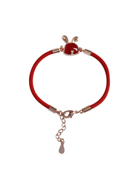 红色兔年兔子红绳手链新年饰品
