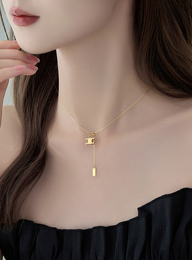 钛钢不掉色凯旋门项链18K镀金