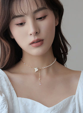 小众蝴蝶轻奢项链女锁骨链