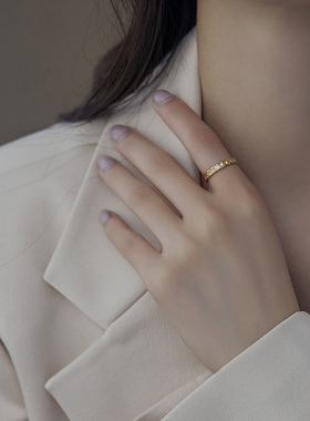 小众设计金色叠戴冷淡风戒指环