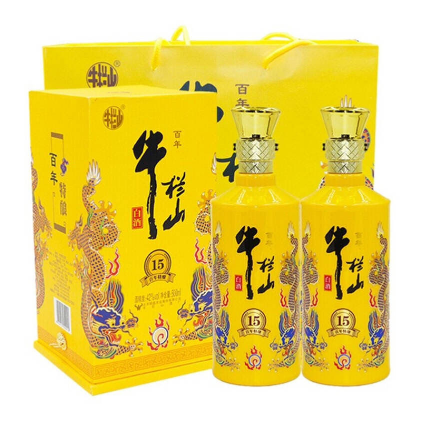 北京牛栏山二锅头特酿15 小黄龙42度浓香型白酒500ml*6瓶整箱盒装