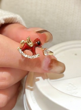 本命年生肖马开口可调节戒指女