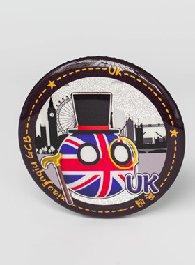 波兰球五常吧唧联合国中国美国法国可爱徽章小金球GCB