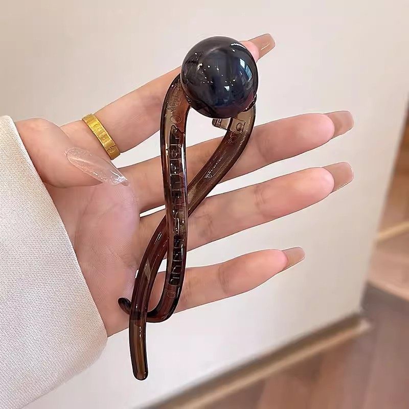 简约珍珠一字夹后脑勺感扭扭夹大号发量多 复古气质盘发抓夹,淘宝优惠券,粉丝福利购,淘宝优惠卷