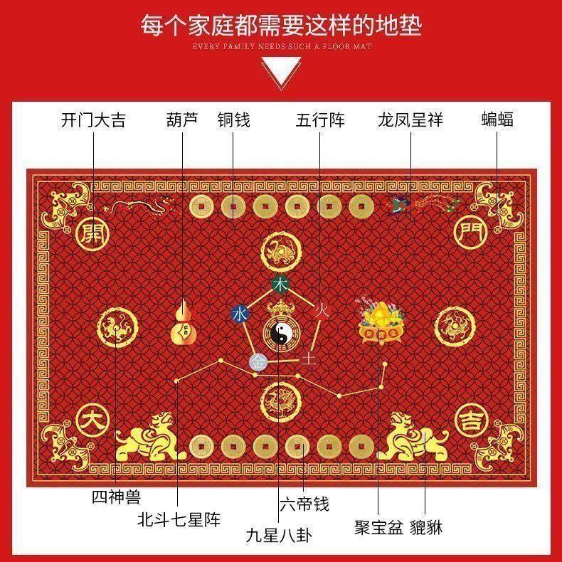 七星入户门地垫家用五帝钱聚财风水门垫新年门口玄关止滑进门脚垫,淘宝优惠券,粉丝福利购,淘宝优惠卷