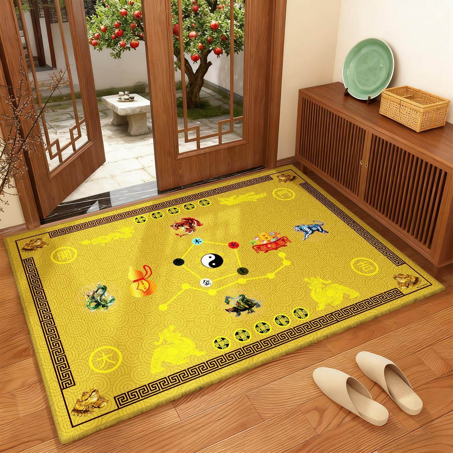 七星入户门地垫家用五帝钱聚财风水门垫新年门口玄关止滑进门脚垫,淘宝优惠券,粉丝福利购,淘宝优惠卷