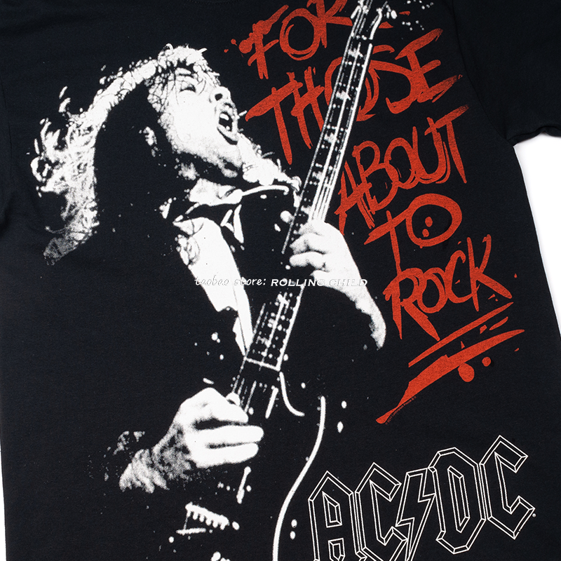 正版ACDC乐队周边复古vintage印花重金属摇滚短袖T恤b官方现行版-图2