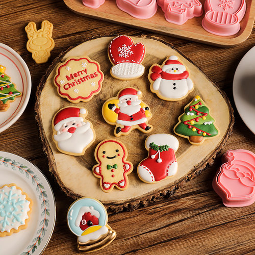 圣诞饼干模具姜饼人diy材料糖霜曲奇翻糖烘焙圣诞节老人树屋家用 - 图2