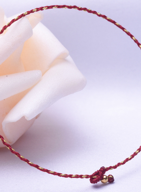 14k包金珠扣本命年中国风金线