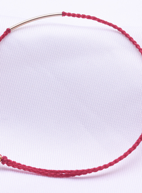 14K注金管手链纯手工编织可调节甜美简约红绳手链脚链礼物