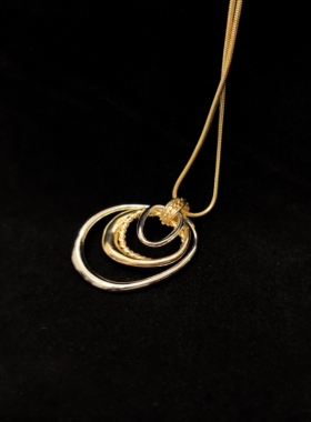 Vintage古着 Aureate Nexus 项链极简复古  小众亚风 几何美学