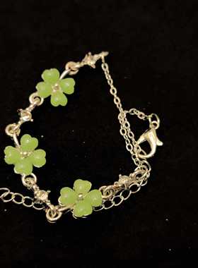 Vintage古着 Clover Charm Crystal 手链