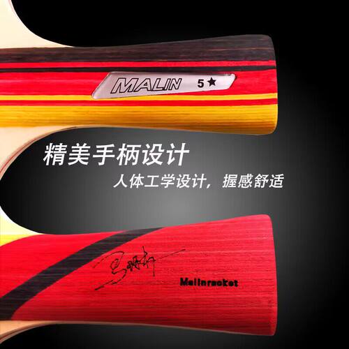 马琳乒乓球拍五星成品拍双面反胶5006直拍5002横拍5星级成品球拍 - 图0