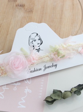 跨境新款春夏少女颈带粉色爱心吊坠颈链Choker项款锁骨链蝴蝶项链