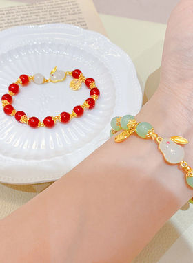 新款玉兔手链串珠手串