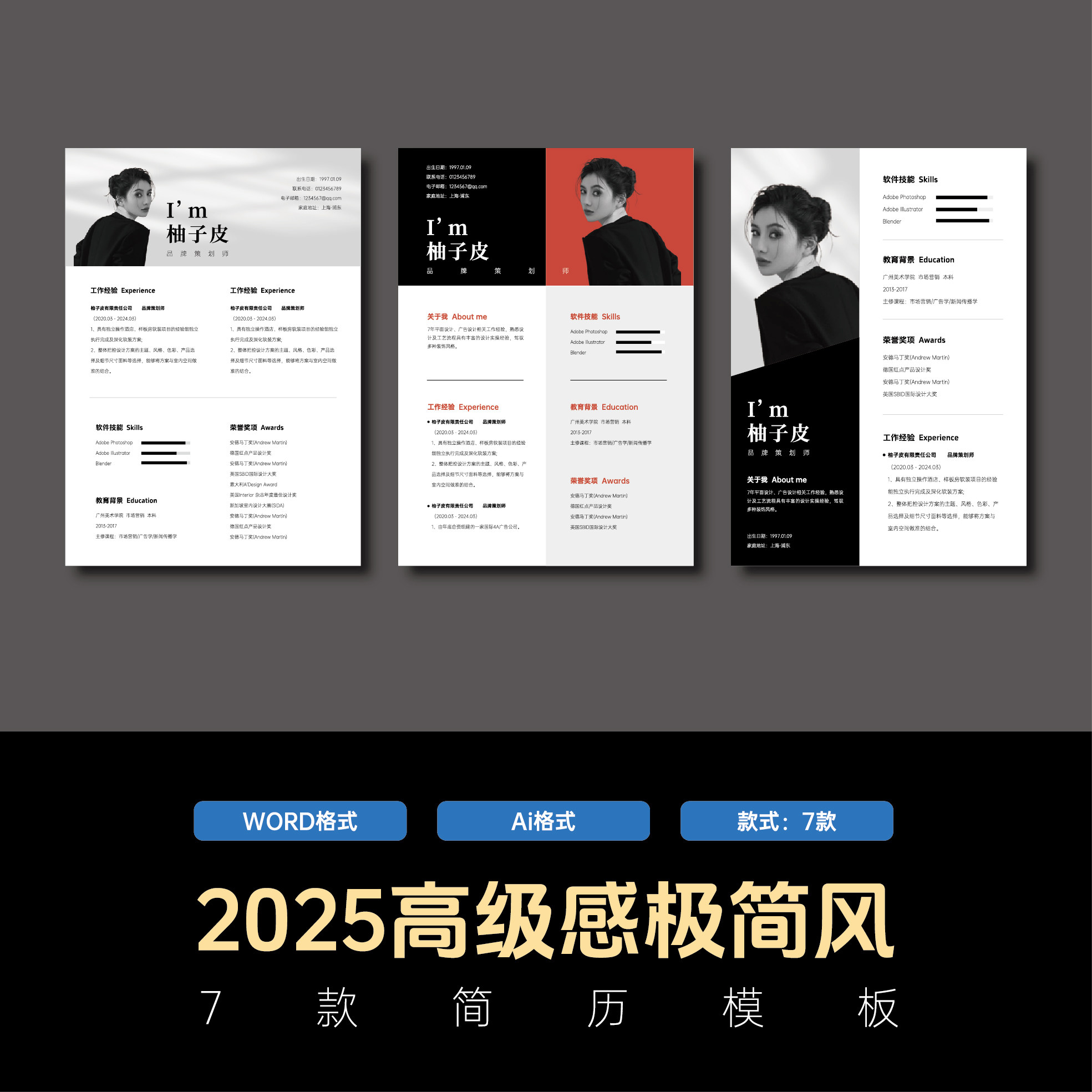 简历模板高端极简word设计师工作履历高级感个人求职,淘宝优惠券,粉丝福利购,淘宝优惠卷