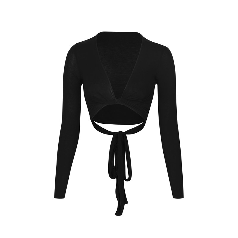 ZYM【云绒】上衣绑带设计拉丁舞练功服冬装女长袖多种穿法25078,淘宝优惠券,粉丝福利购,淘宝优惠卷