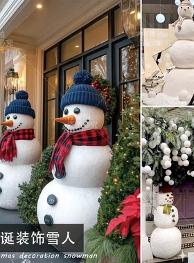 圣诞节装饰冬季雪人商场店铺