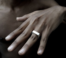 银饰戒指 vixtorm bar 925纯银戒指 长方形 原创设计手工指环中性硬朗风